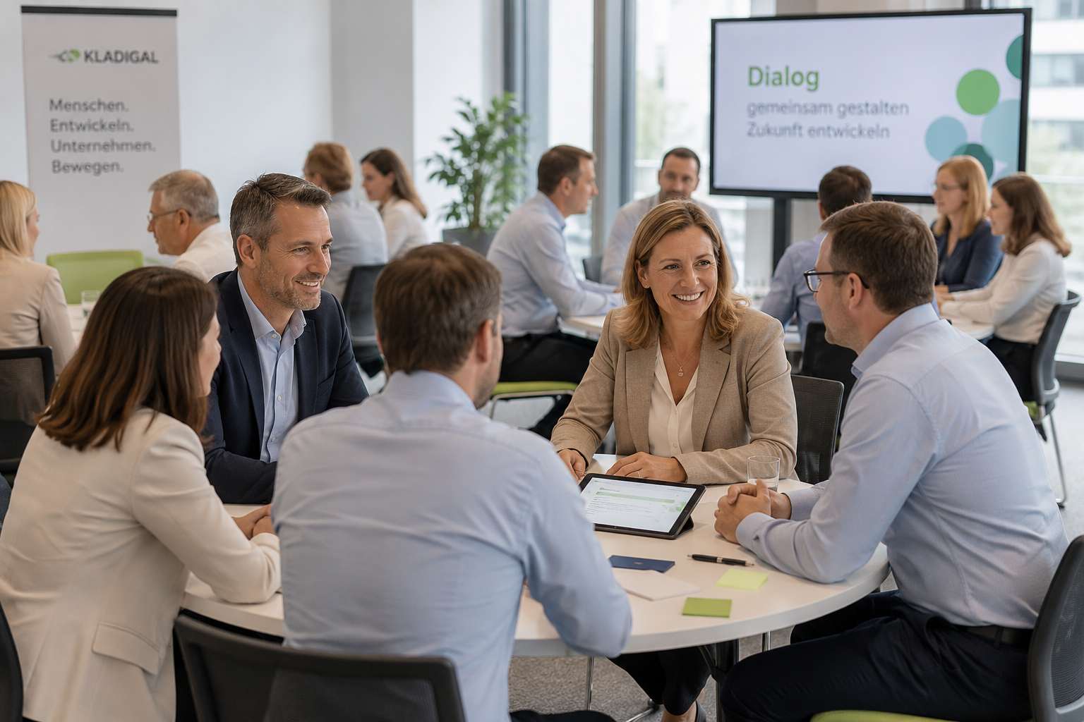 Teilnehmende entwickeln gemeinsam Lösungen in einem interaktiven Workshop